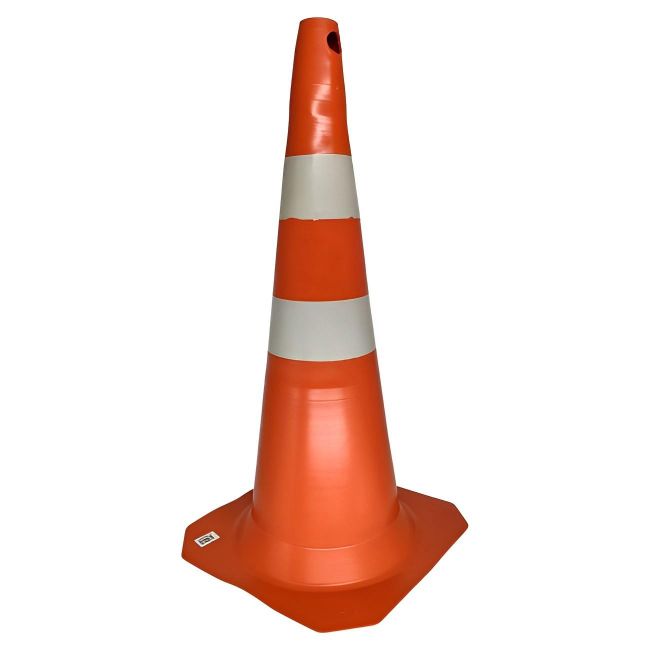 Cone (rígido) laranja e branco 75cm. Marca Plastcor