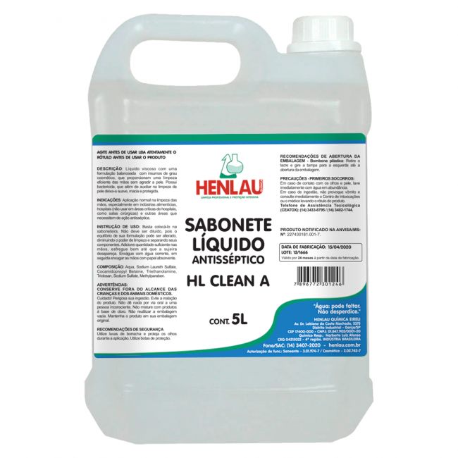 Sabonete Liquido - 5L - Henlau